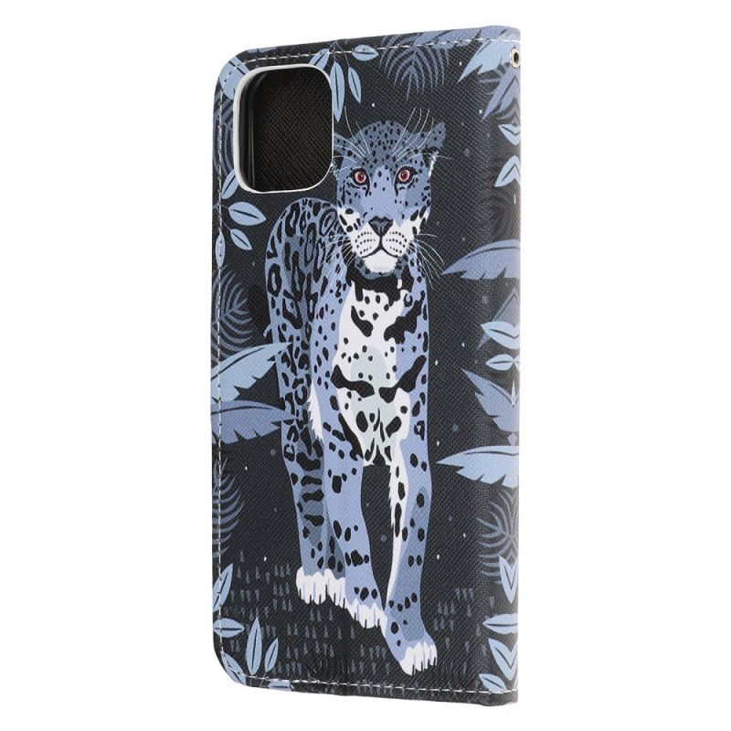 Folio Deksel for iPhone 12 Pro Max Leopard Med Tanga