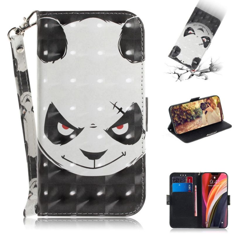 Folio Deksel for iPhone 12 Pro Max Sint Panda Med Tanga