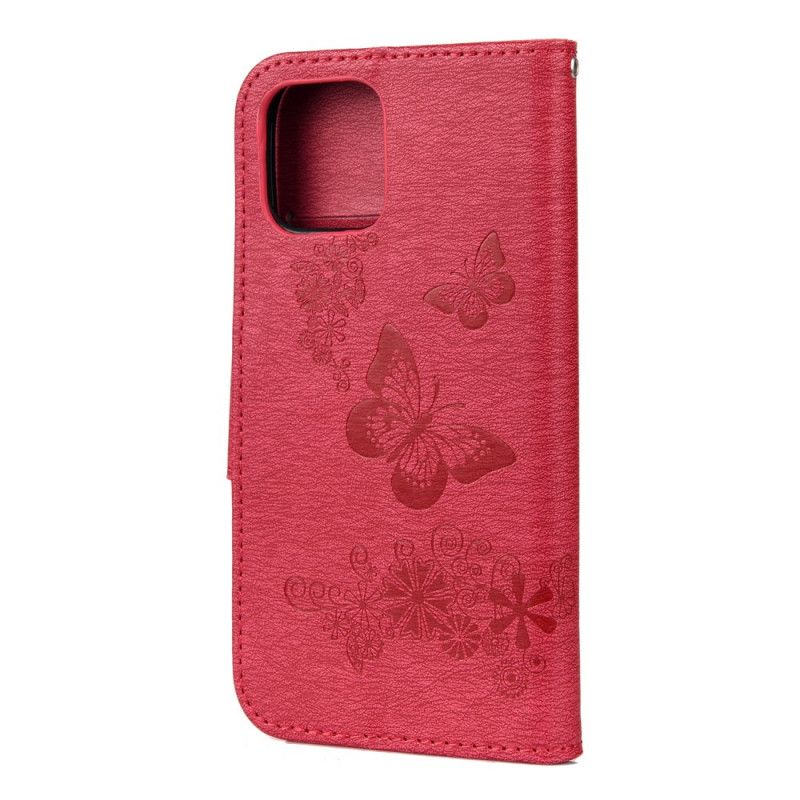 Folio Deksel for iPhone 12 Pro Max Svart Fantastiske Tanga Sommerfugler