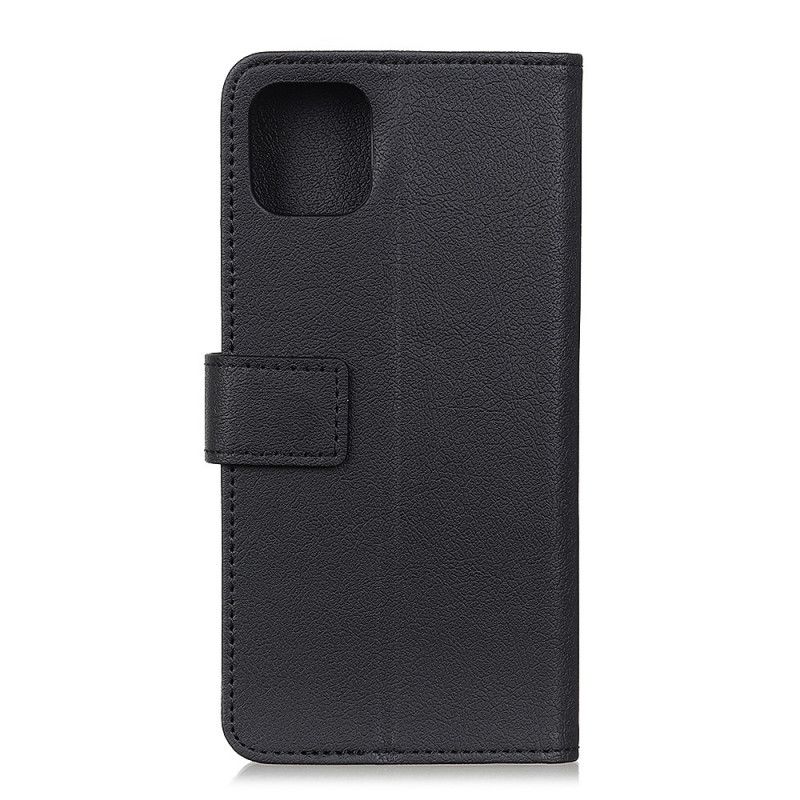 Folio Deksel for iPhone 12 Pro Max Svart Klassisk Skinneffekt