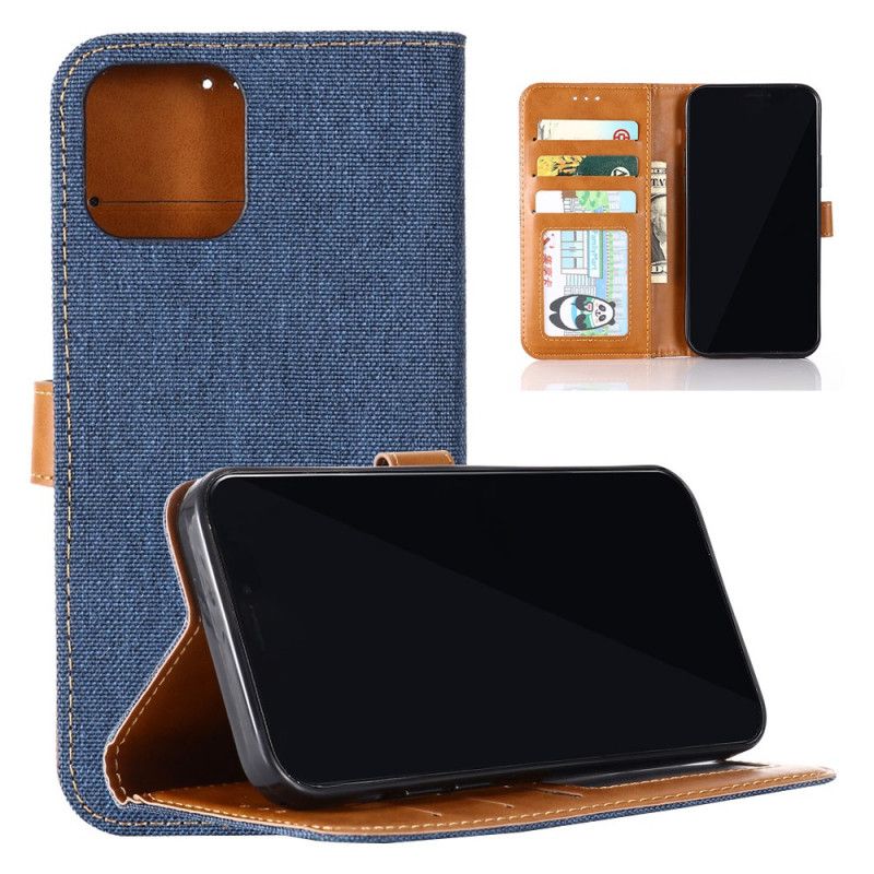 Folio Deksel for iPhone 12 Pro Max Svart Mas Klassiske Jeans