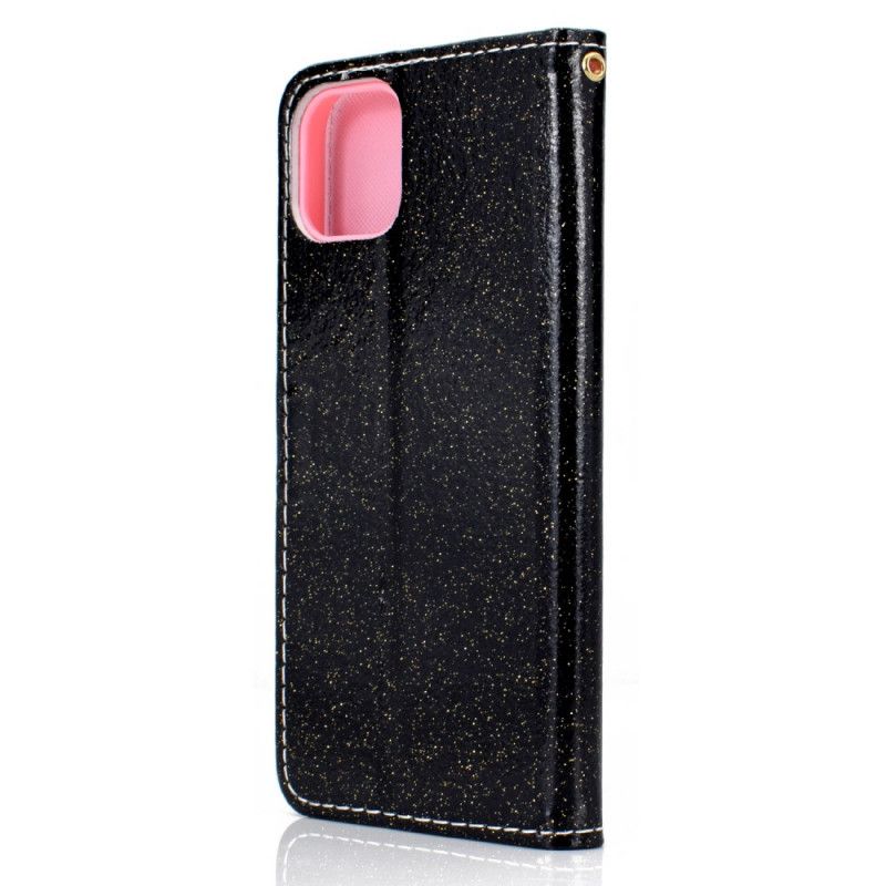 Folio Deksel for iPhone 12 Pro Max Svart Paljetter