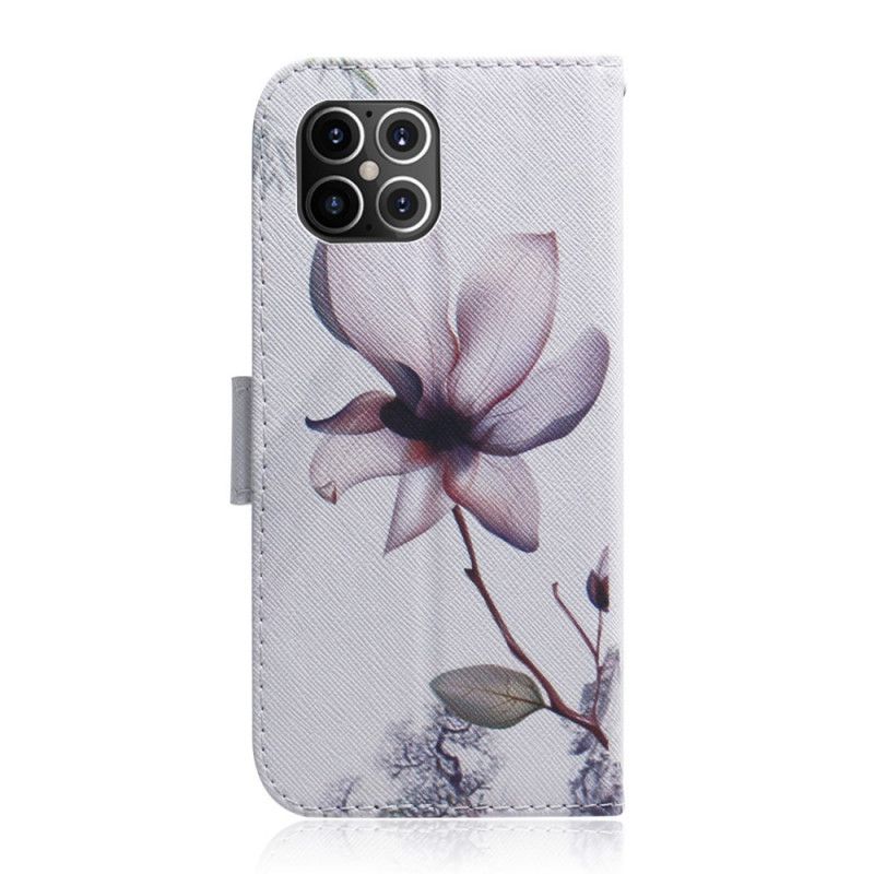 Folio Deksel iPhone 12 Pro Max Gammel Roseblomst Beskyttelse