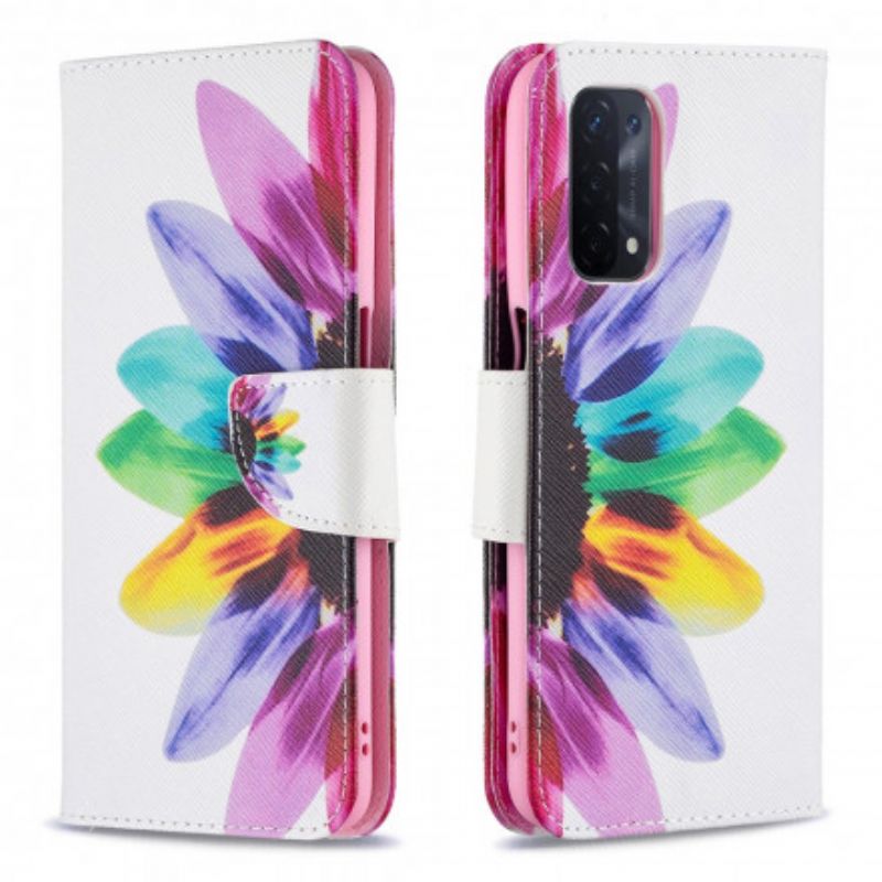 Folio Deksel Oppo A54 5g / A74 5g Blomsterakvarell