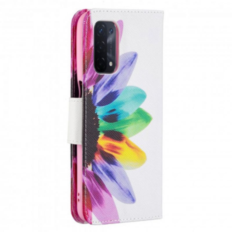 Folio Deksel Oppo A54 5g / A74 5g Blomsterakvarell