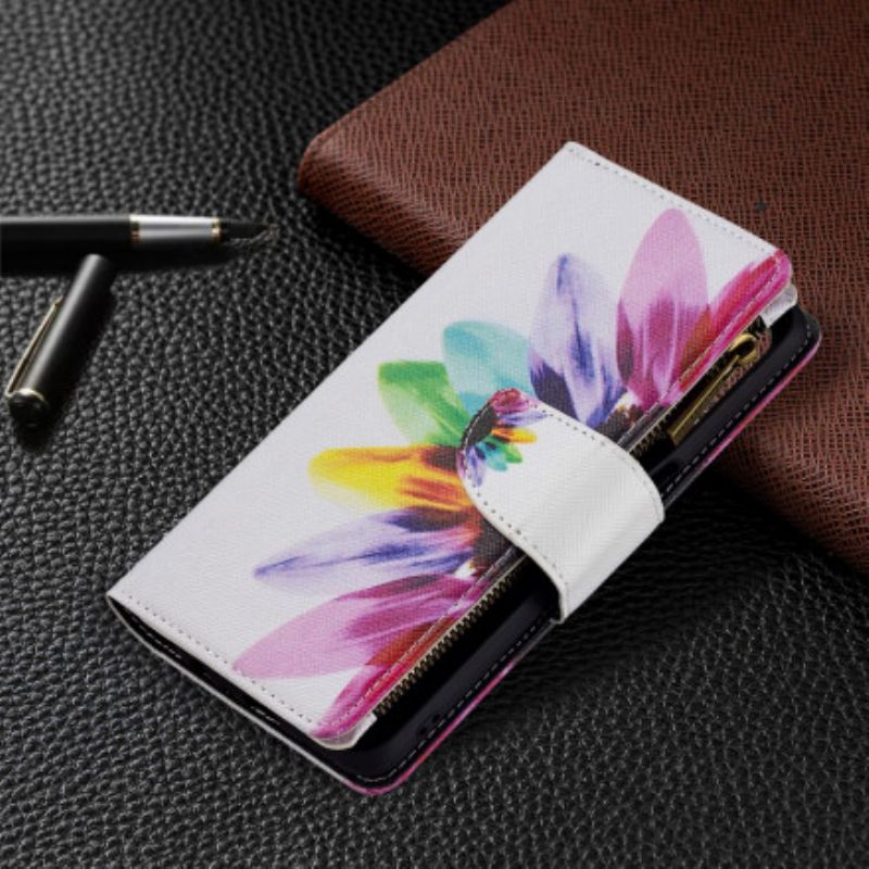 Folio Deksel Oppo A54 5g / A74 5g Blomsterlomme Med Glidelås Beskyttelse Deksel