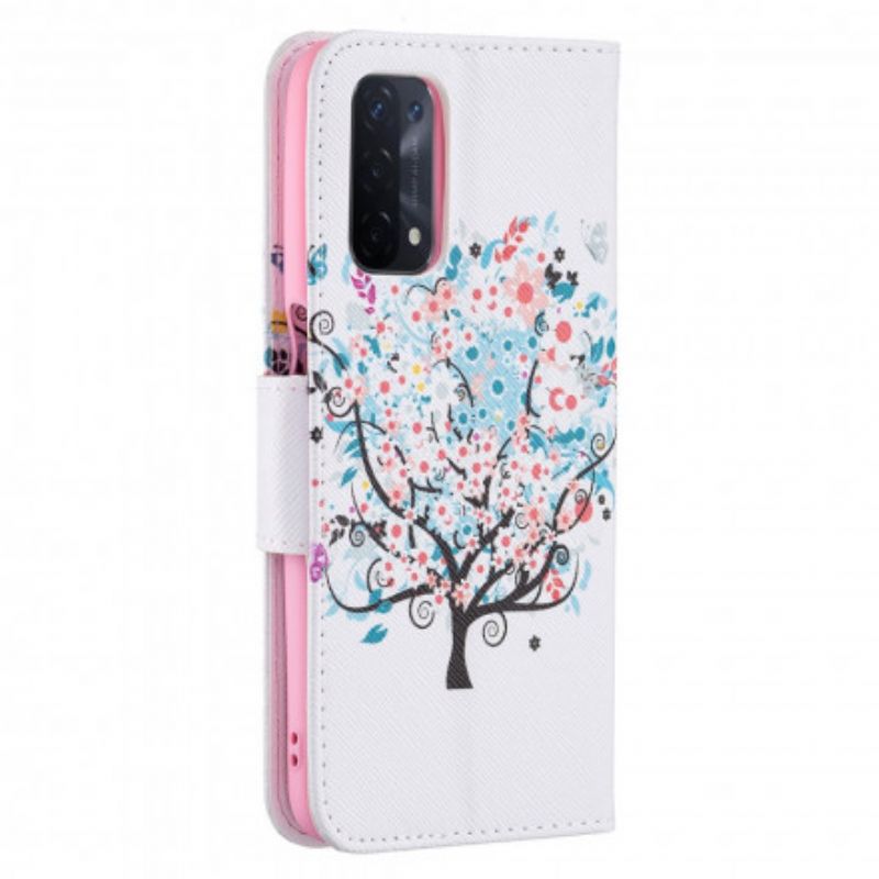 Folio Deksel Oppo A54 5g / A74 5g Blomstret Tre