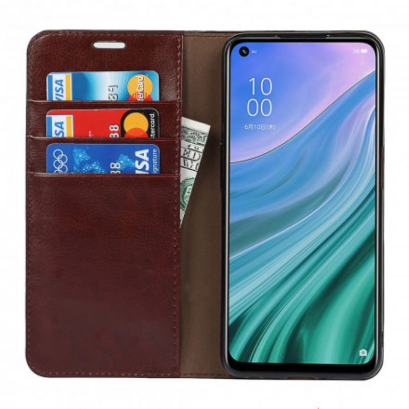 Folio Deksel Oppo A54 5g / A74 5g Ekte Skinn