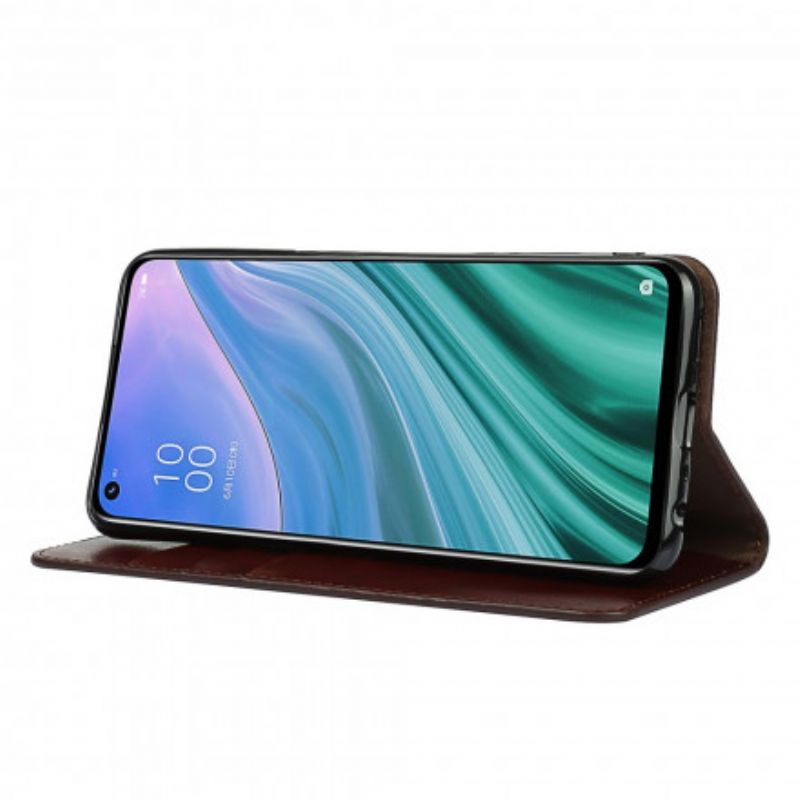 Folio Deksel Oppo A54 5g / A74 5g Ekte Skinn