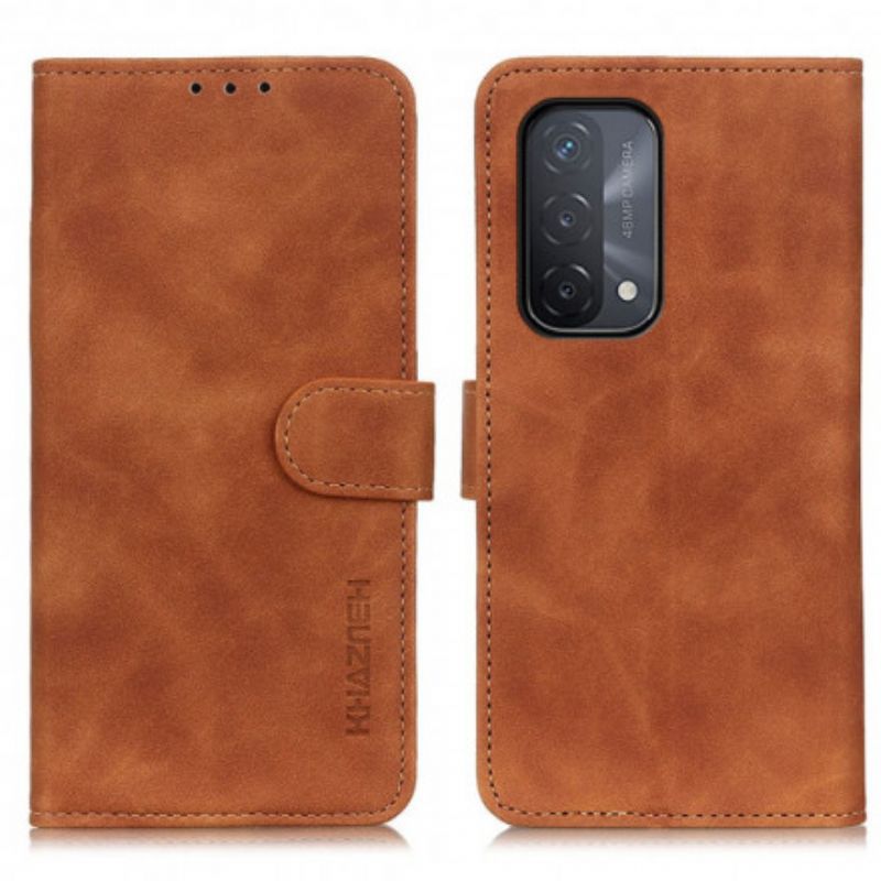 Folio Deksel Oppo A54 5g / A74 5g Khazneh Vintage Matt Skinneffekt