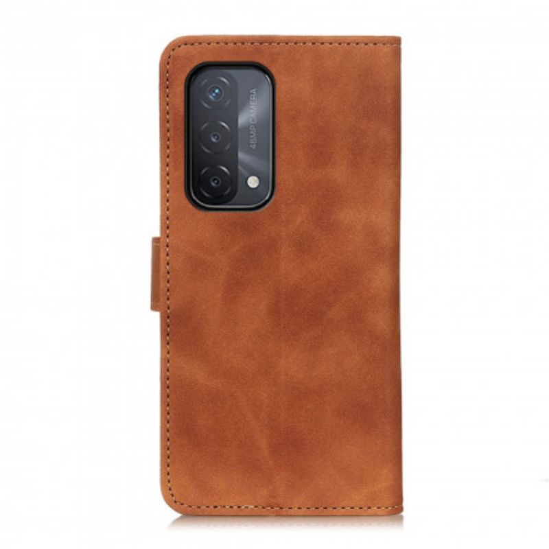 Folio Deksel Oppo A54 5g / A74 5g Khazneh Vintage Matt Skinneffekt