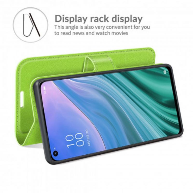 Folio Deksel Oppo A54 5g / A74 5g Klassisk Litchi Imitert Skinn