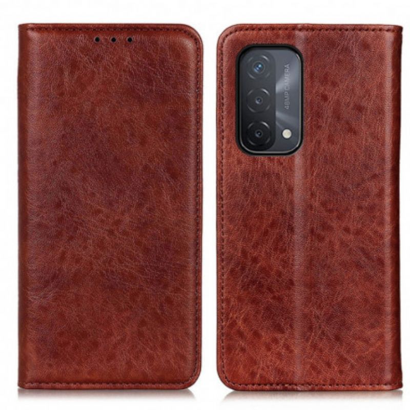 Folio Deksel Oppo A54 5g / A74 5g Split Leather Texture