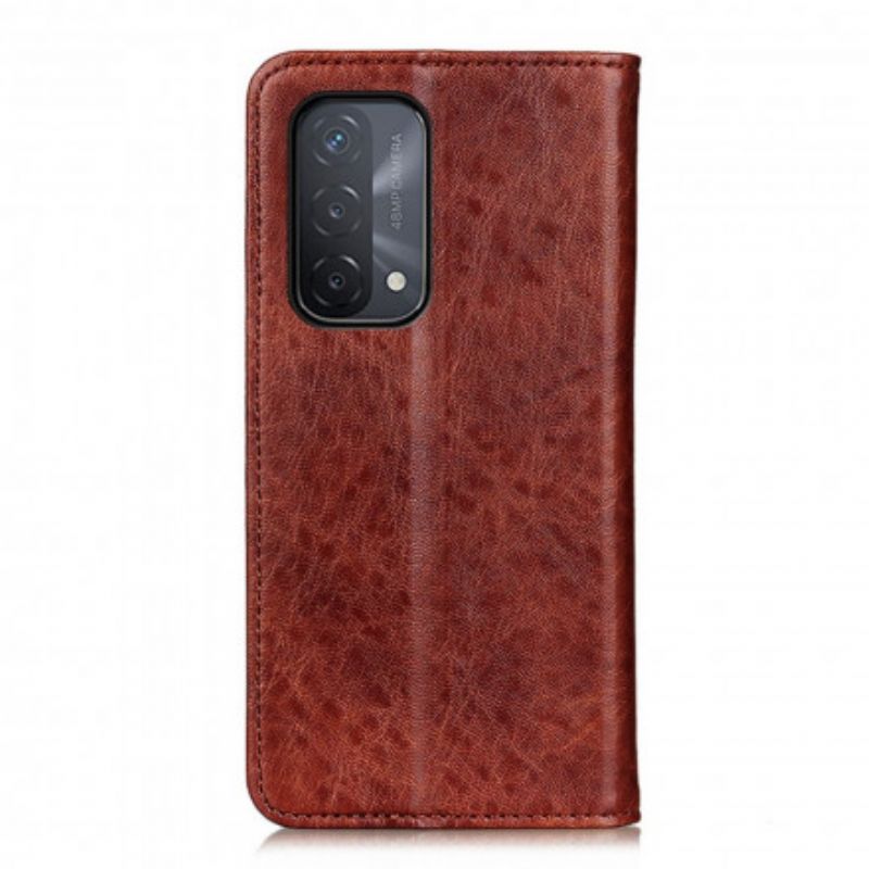 Folio Deksel Oppo A54 5g / A74 5g Split Leather Texture