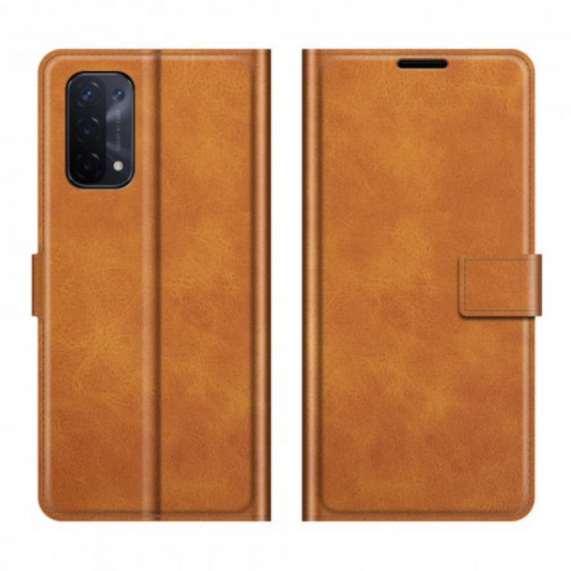 Lærdeksel Folio Deksel Oppo A54 5g / A74 5g Mobildeksel Klassisk Retro Skinnstil