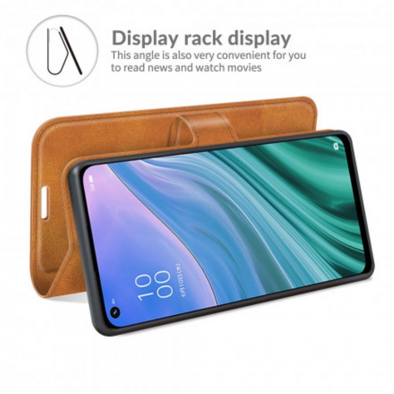 Lærdeksel Folio Deksel Oppo A54 5g / A74 5g Mobildeksel Klassisk Retro Skinnstil