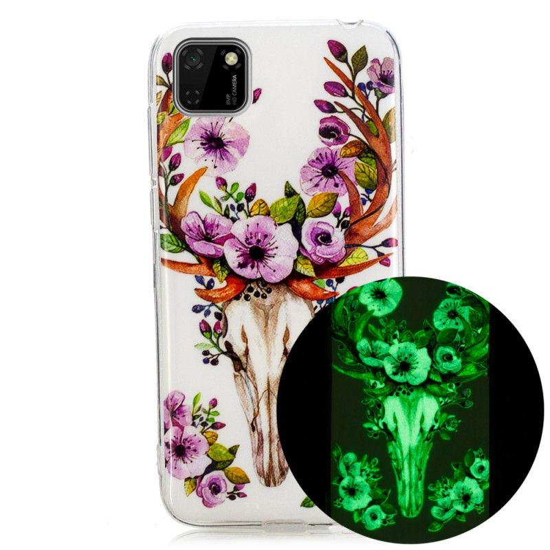 Deksel for Huawei Y5p Fluorescerende Blomsterelg