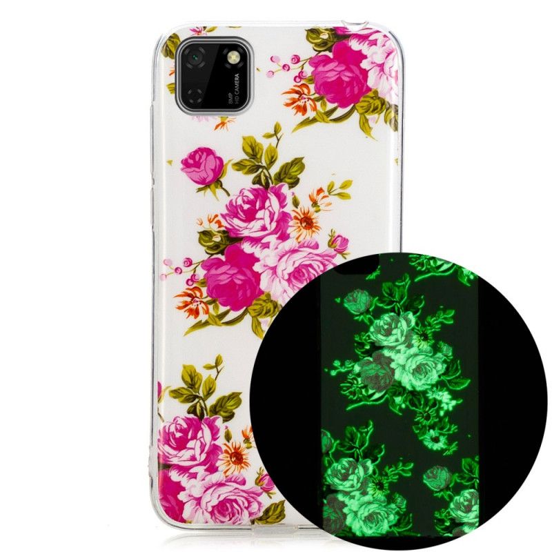 Deksel Huawei Y5p Fluorescerende Frihetsblomster Beskyttelse