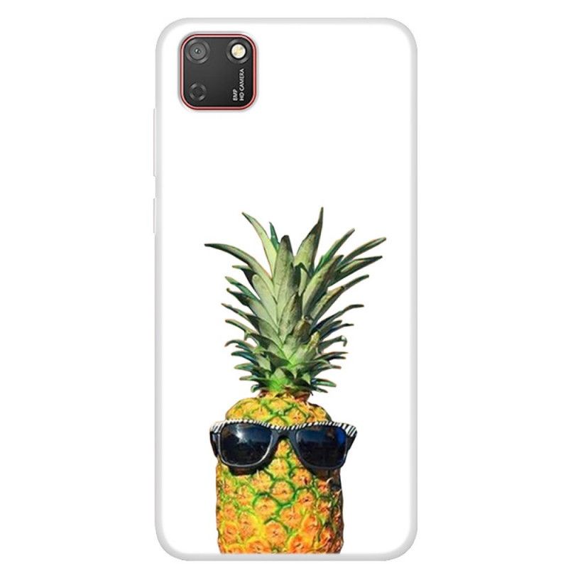 Deksel Huawei Y5p Gjennomsiktig Ananas Med Briller Beskyttelse