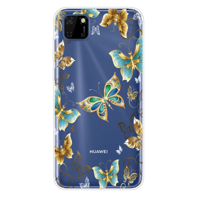 Deksel Huawei Y5p Mørkeblå Sommerfugler