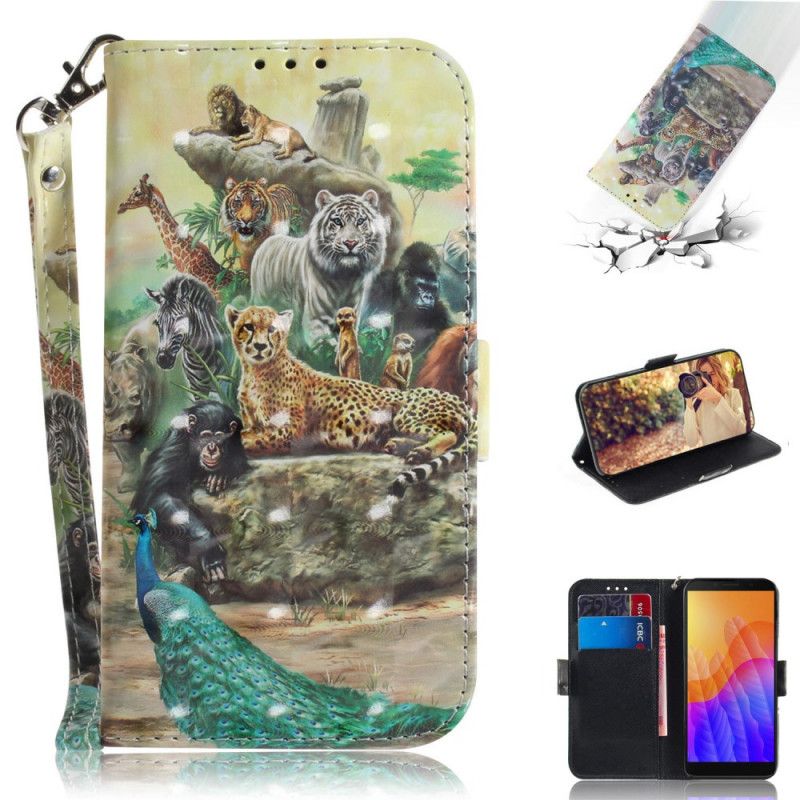 Folio Deksel for Huawei Y5p Thong Safari Dyr