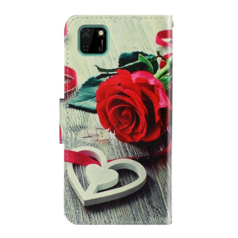 Folio Deksel Huawei Y5p Romantisk Rose Med Tanga Beskyttelse