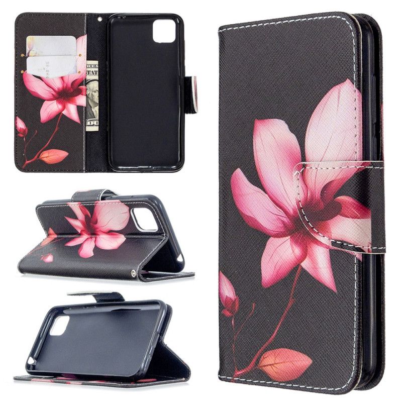 Folio Deksel Huawei Y5p Rosa Blomst