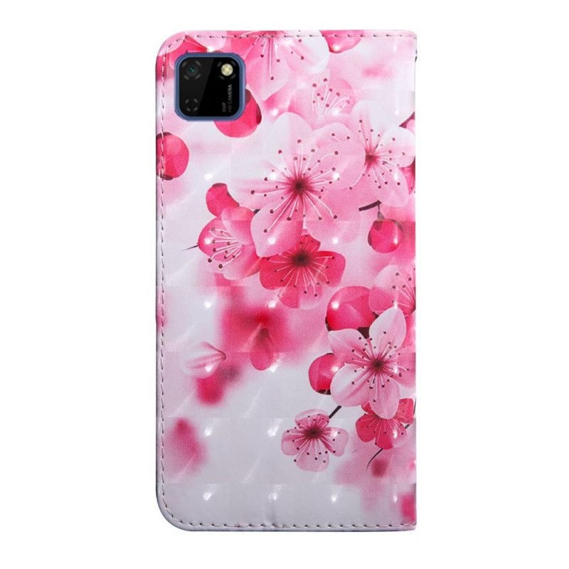 Folio Deksel Huawei Y5p Rosa Blomster Anti-fall