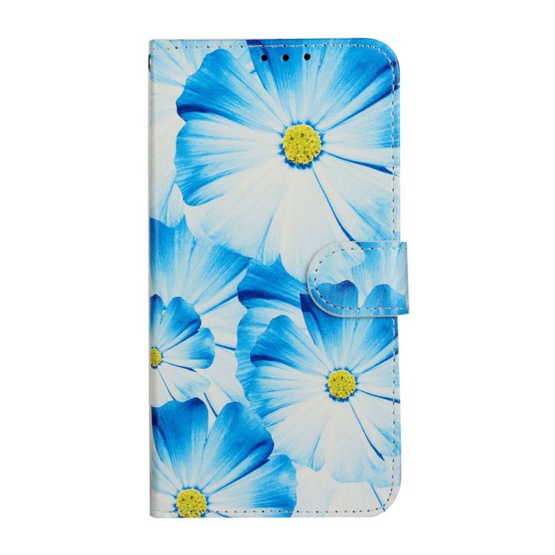 Lærdeksel Folio Deksel Huawei Y5p Svart Mobildeksel Utallige Blomster