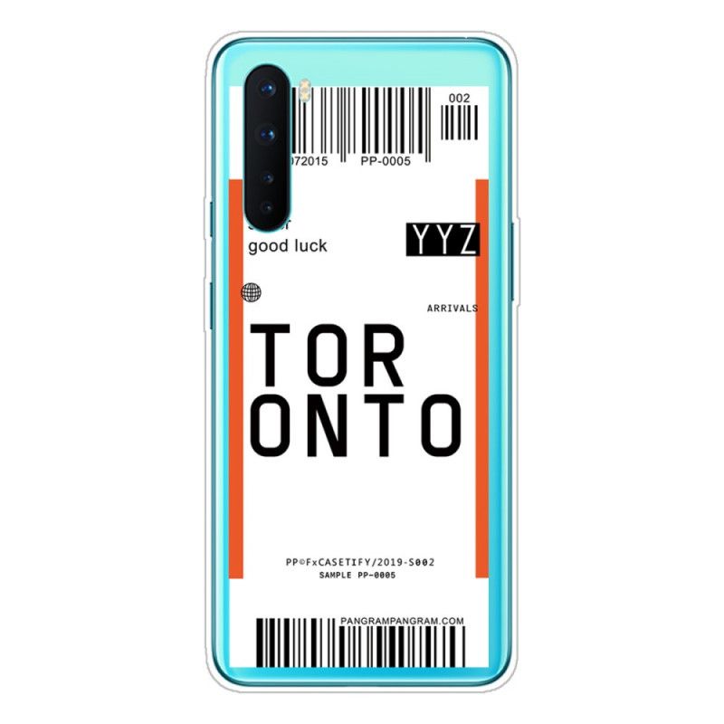 Deksel for OnePlus Nord Ombordstigningskort Til Toronto