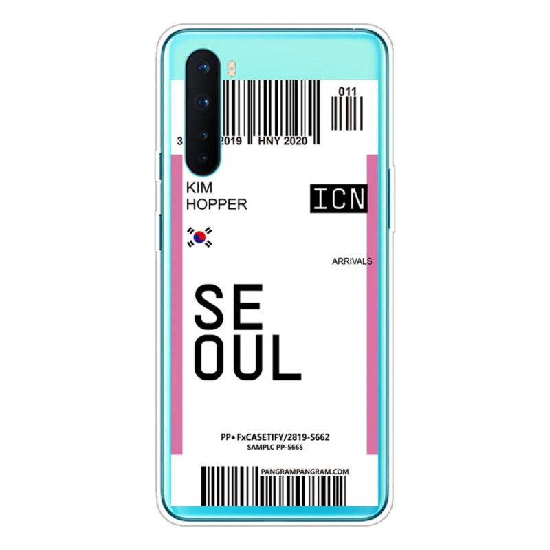 Deksel OnePlus Nord Magenta Ombordstigningskort Til Seoul