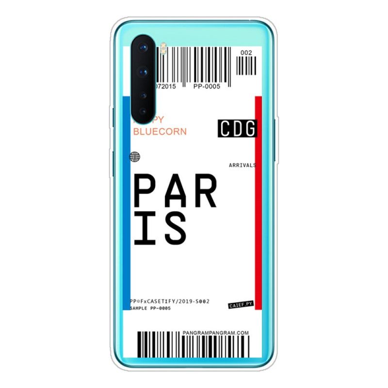 Deksel OnePlus Nord Mobildeksel Boarding Pass To Paris