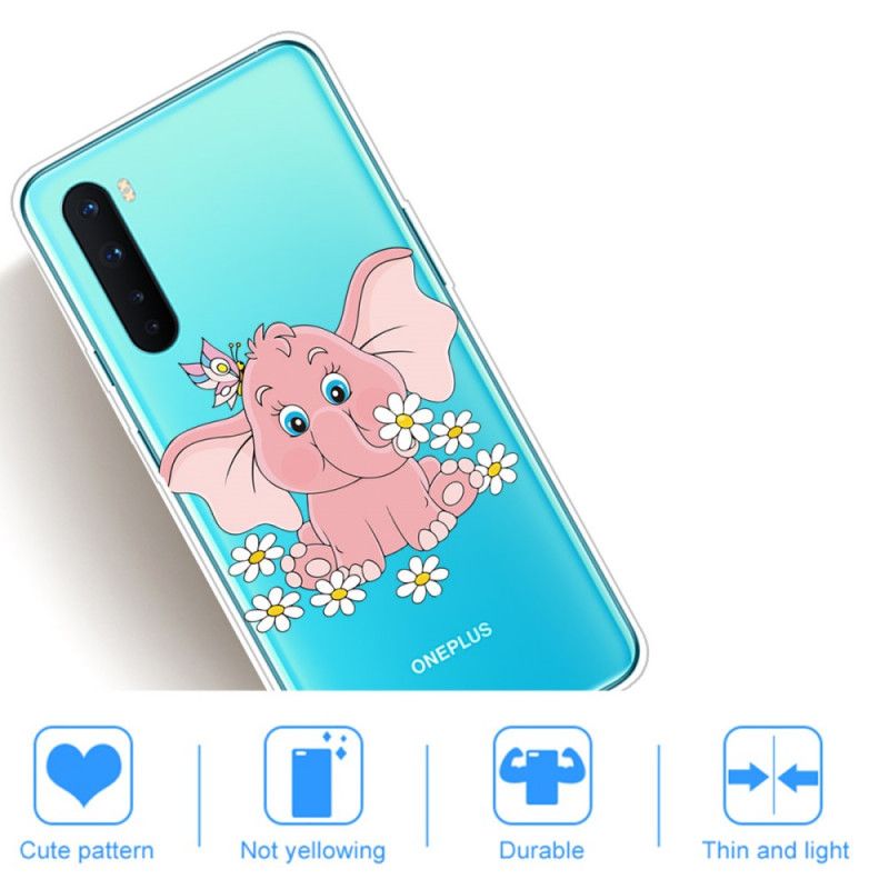 Deksel OnePlus Nord Mobildeksel Gjennomsiktig Rosa Elefant