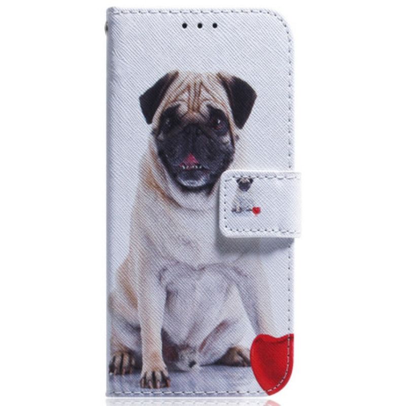 Folio Deksel Samsung Galaxy S24 Plus 5g Mops Hund Beskyttelse Deksel