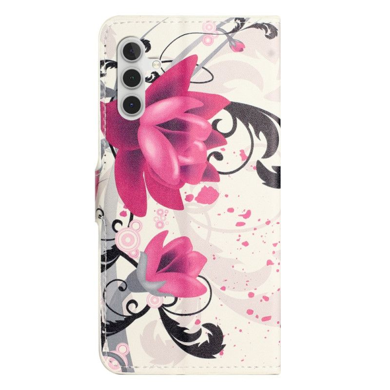 Folio Deksel Samsung Galaxy S24 Plus 5g Tropiske Blomster