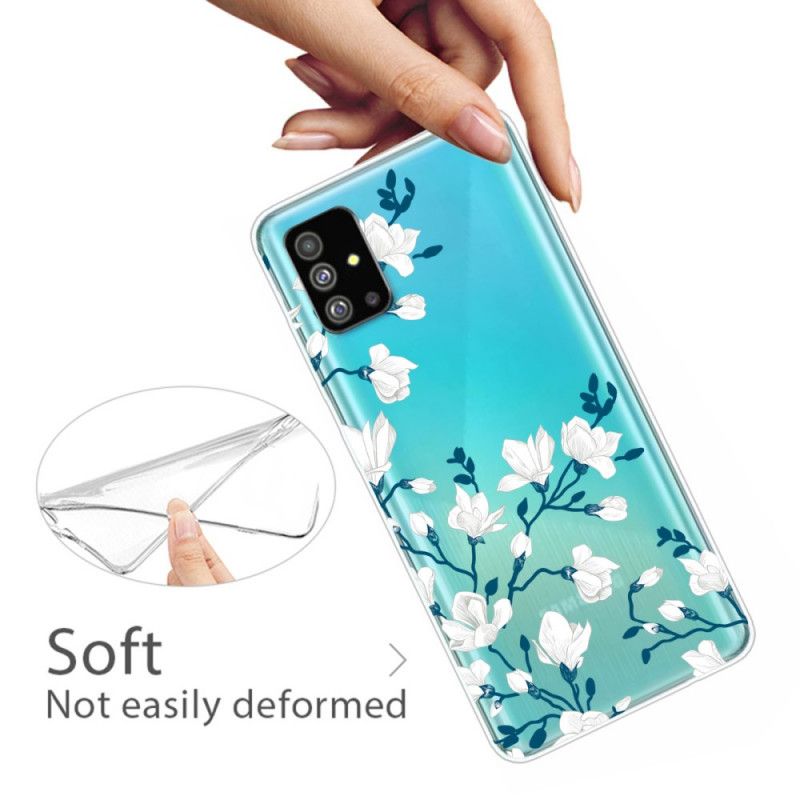 Deksel for Samsung Galaxy S20 Hvite Blomster