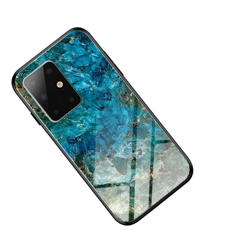 Deksel Samsung Galaxy S20 Cyan Herdet Glass Premumfarger