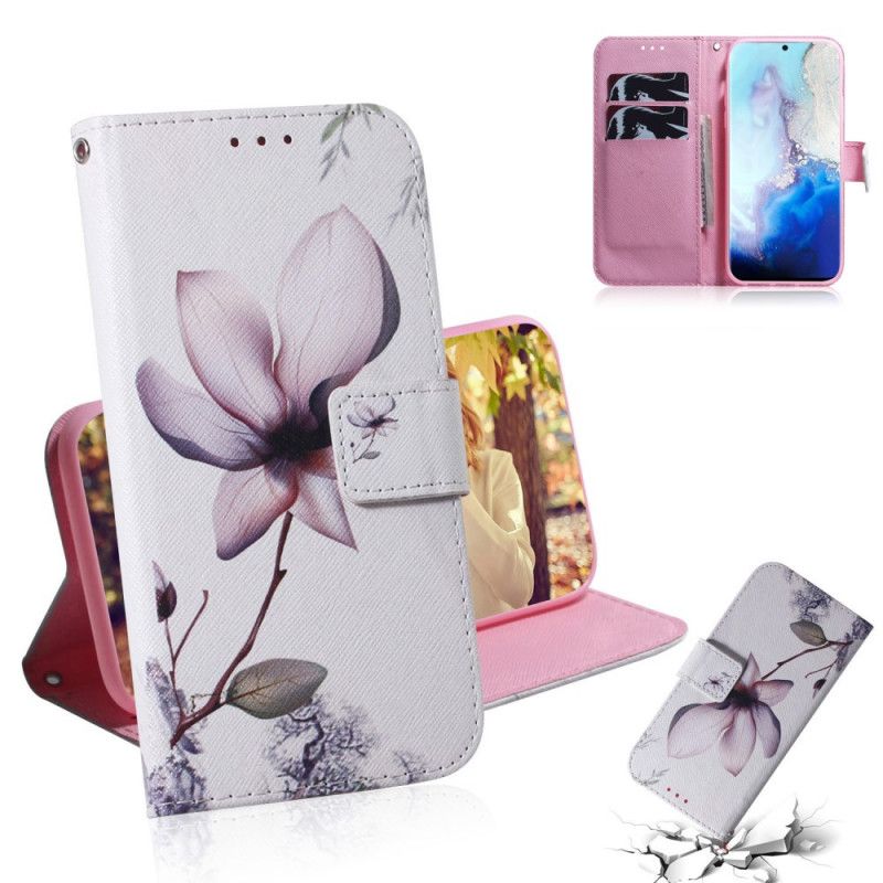 Folio Deksel for Samsung Galaxy S20 Gammel Roseblomst