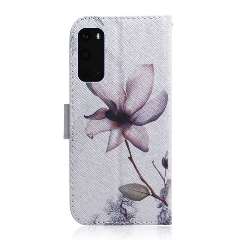 Folio Deksel for Samsung Galaxy S20 Gammel Roseblomst