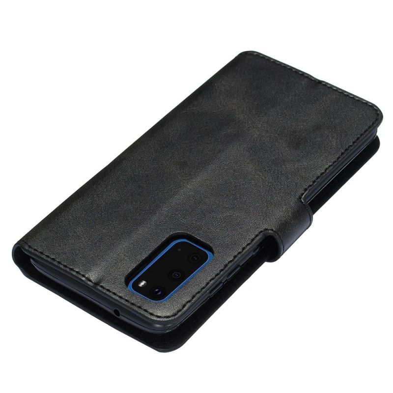 Folio Deksel for Samsung Galaxy S20 Svart Matt Skinneffekt