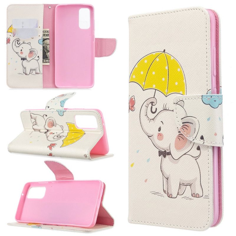 Folio Deksel Samsung Galaxy S20 Baby Elefant Anti-fall