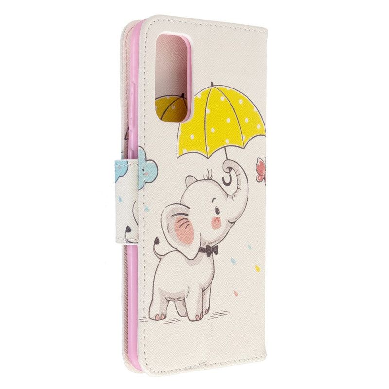 Folio Deksel Samsung Galaxy S20 Baby Elefant Anti-fall