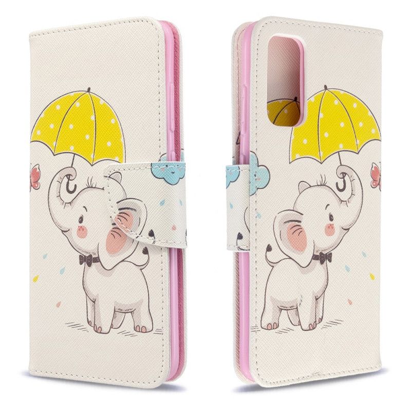 Folio Deksel Samsung Galaxy S20 Baby Elefant Anti-fall