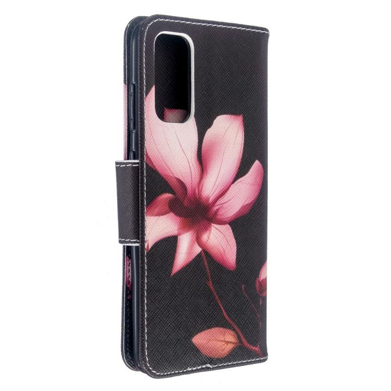 Lærdeksel Folio Deksel Samsung Galaxy S20 Mobildeksel Rosa Blomst