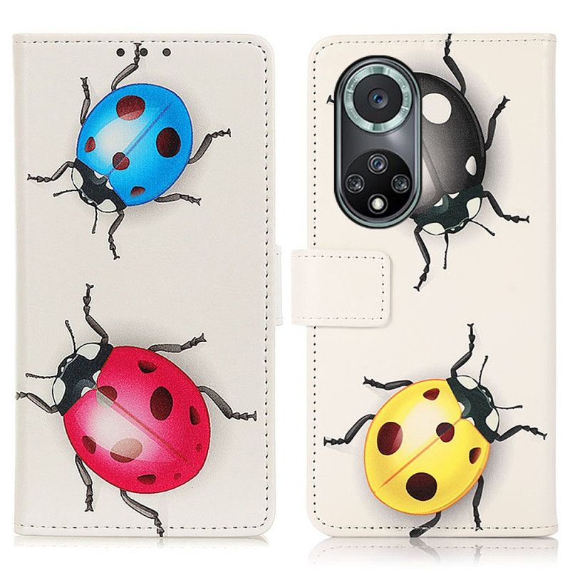 Folio Deksel Til Huawei Nova 9 Pro / Honor 50 Pro Ladybugs