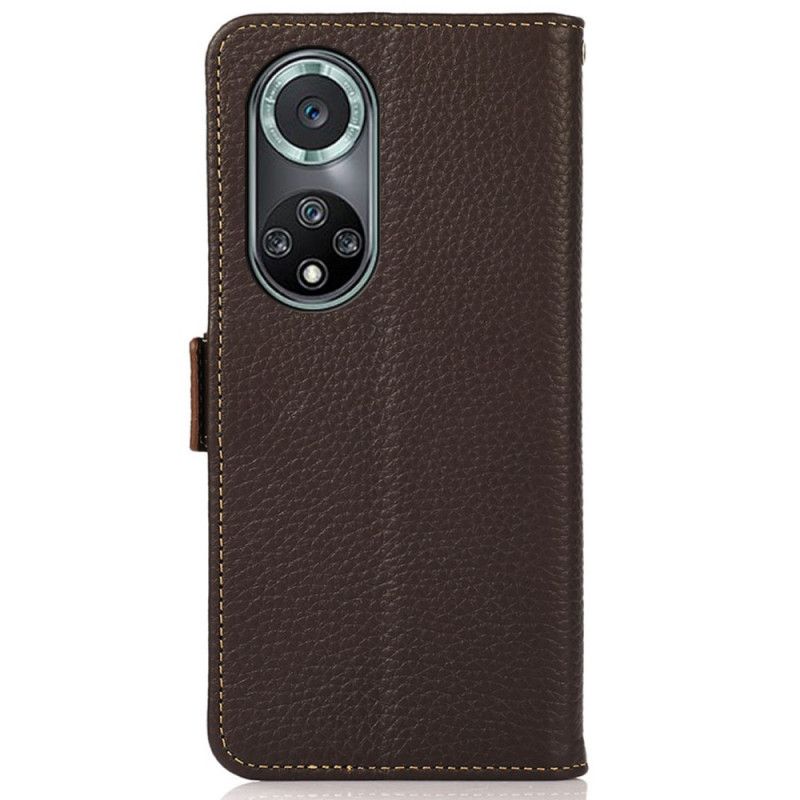 Lærdeksel Folio Deksel Huawei Nova 9 Pro / Honor 50 Pro Mobildeksel Litchi Leather Rfid Khazneh