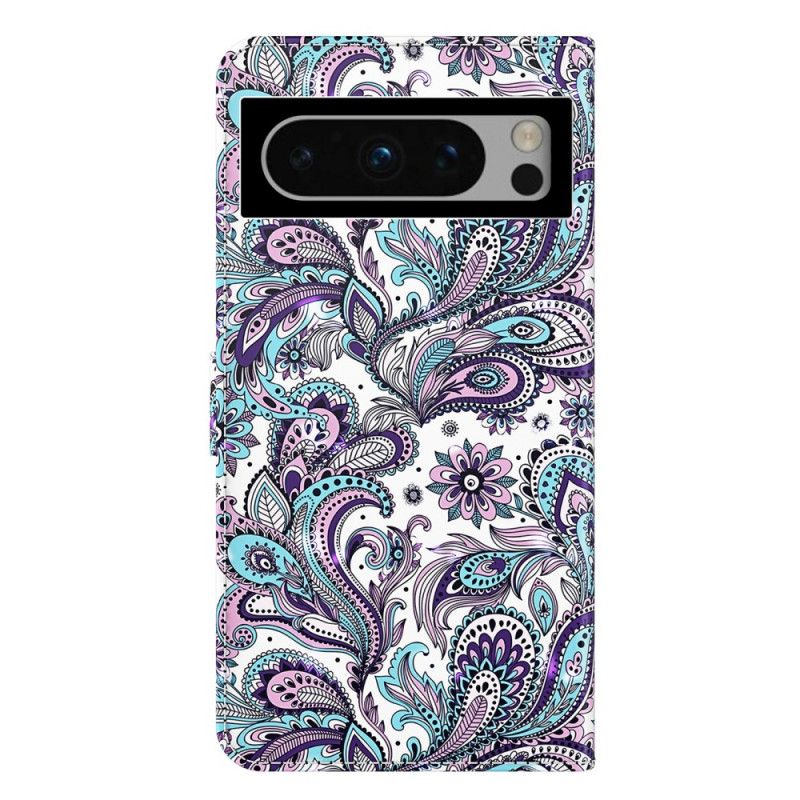 Folio Deksel Google Pixel 8 Paisley-mønster Med Stropp