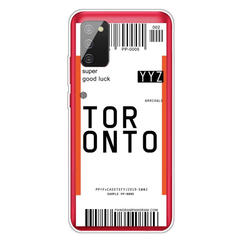 Deksel for Samsung Galaxy A02s Boardingkort Til Toronto