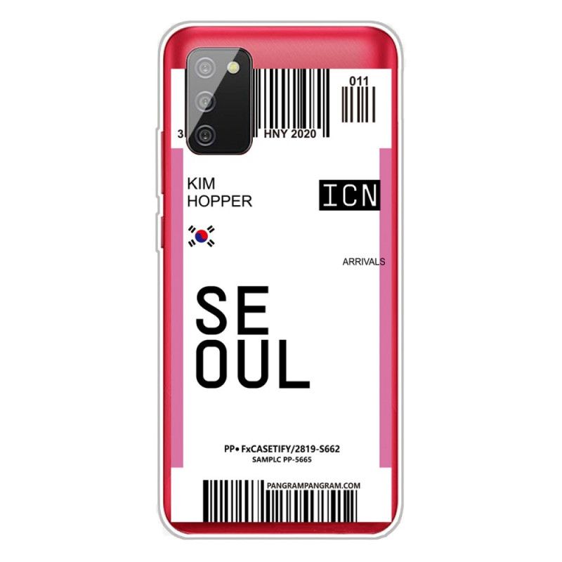 Deksel for Samsung Galaxy A02s Magenta Boardingkort Til Seoul