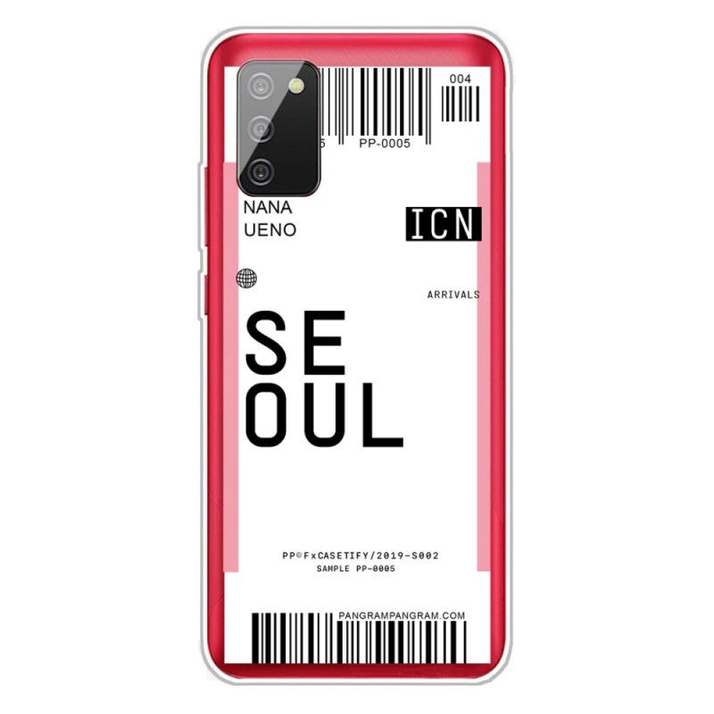 Deksel for Samsung Galaxy A02s Magenta Boardingkort Til Seoul